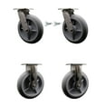 thumbnail image 1 of 8 Inch 316SS Thermo Donut Tread Caster Set w/Ball Bearing 2 Swivel Lock 2 Rigid, 1 of 2