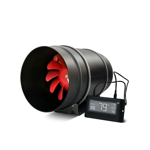 8 Inch 500 CFM Inline Duct Fan With Temperature Humidity Sensor&Control ,High-Efficiency