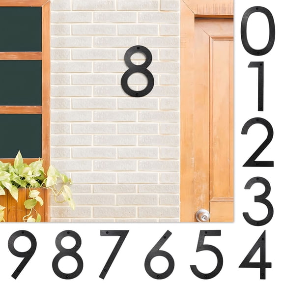 8 Inch ABS Plastic House Number 1, Modern Outdoor Address Digit with Mounting Nails
