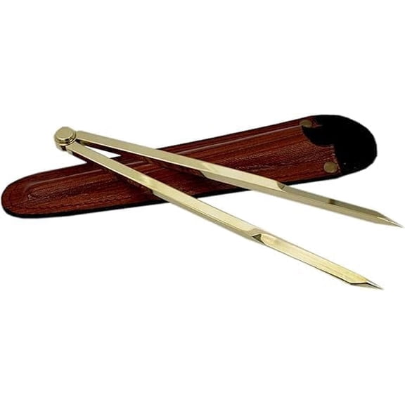 8-Inch Adjustable Brass-Finish Divider for Drafting, Engineering, and Design Precision Layout Tool with Smooth Adjustment and Durable Construction