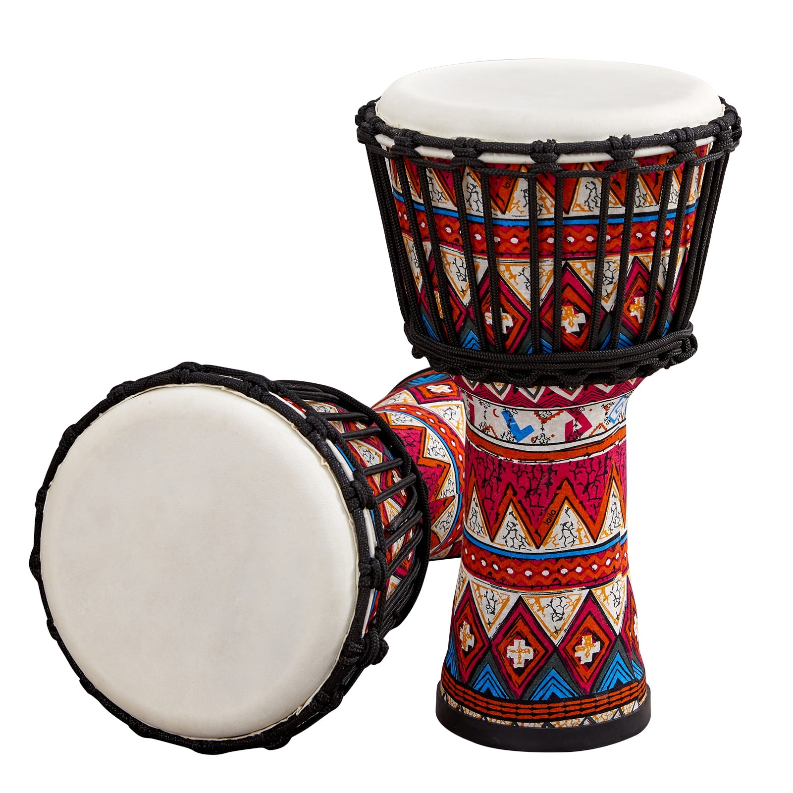 8-Inch African Djembe Hand Drum - Portable Percussion Musical Instrument with Colorful Art Designs