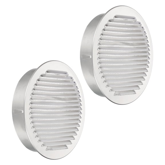 Uxcell 2Pcs 8" Aluminum Universal Louvered Vent Cover Ducting Air Vents Wall Outlet