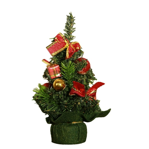 8 Inch Artificial Christmas Tree, D 8 Inch Artificial Christmas Tree, 8-Inch Artificial Christmas Tree, Pre-Decorated Tabletop Holiday Decor for Home, by Elapind