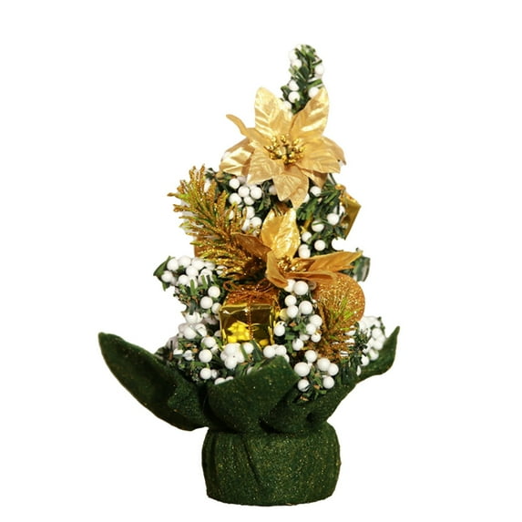 8 Inch Artificial Christmas Tree, L 8 Inch Artificial Christmas Tree, 8-Inch Artificial Christmas Tree, Pre-Decorated Tabletop Holiday Decor for Home, by Elapind