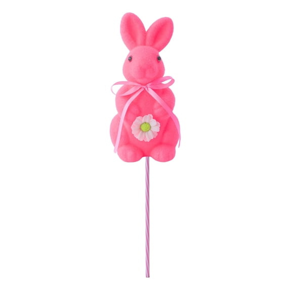 8 Inch Artificial Flocked Bunny Figurine - Colorful Cute Easter Decor, Spring Table Centerpiece for Wedding, Birthday, Garden, Indoor and Outdoor Home Decor