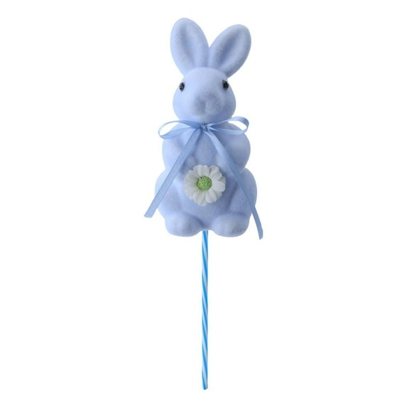 8 Inch Artificial Flocked Bunny Figurine - Colorful Cute Easter Decor, Spring Table Centerpiece for Wedding, Birthday, Garden, Indoor and Outdoor Home Decor