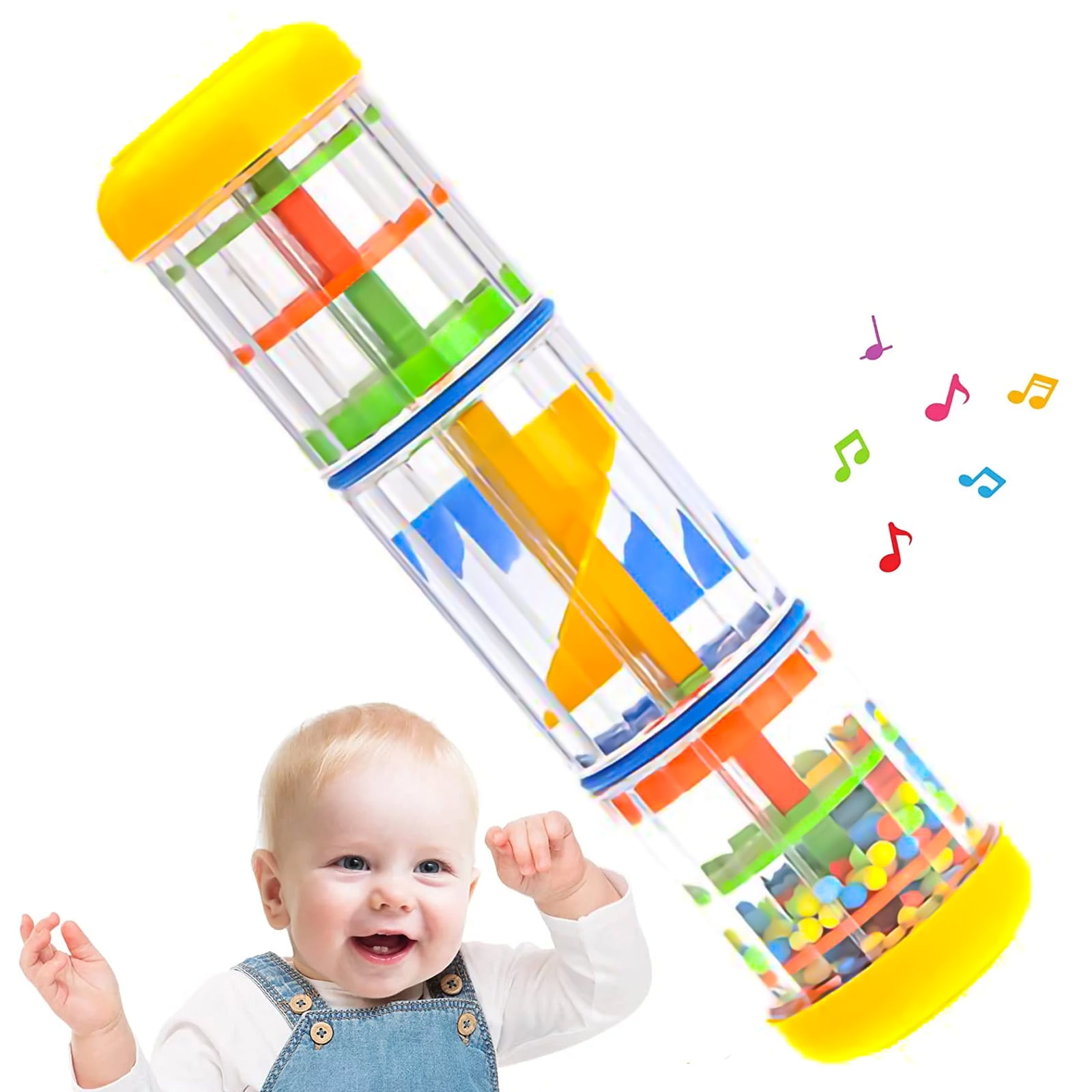8Inch Baby Rainmaker Toy, Rain Stick Musical Instrument for Sensory