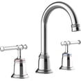 thumbnail image 1 of 8 Inch Bathroom Faucets for Sink 3 Hole, Faucet for Bathroom Sink with Pop-up Drain & cUPC Lead-Free Hose, Faucet for Bathroom Vanity Lavatory, Chrome, 1 of 7