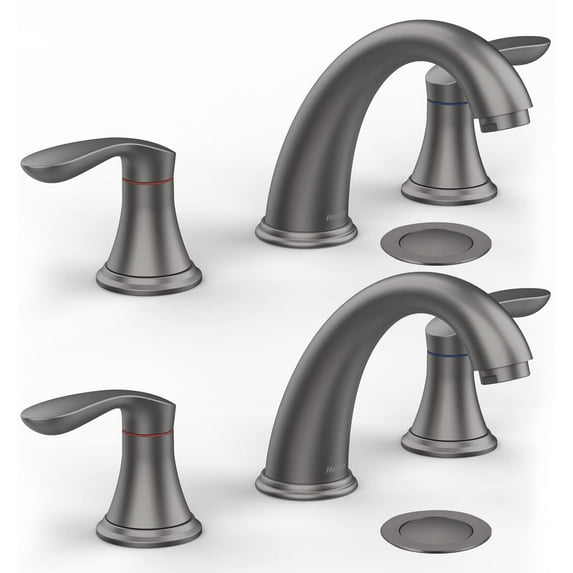 8 Inch Bathroom Faucets,Widespread Faucet with Pop-Up Drain and Supply Lines for Sink 3 Hole