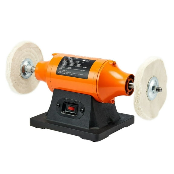 Bench Mounted Polishing and Buffing Machine, 8" Wheel, 3/4 HP 3450 RPM, for DIY Metal, Wood, Jewelry Projects