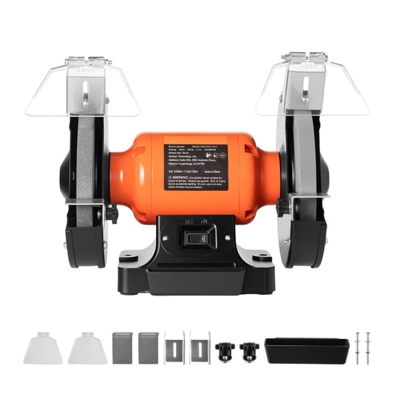 8 Inch Bench Grinder, 3450 RPM Single Speed, 550W Metal Grinding ...