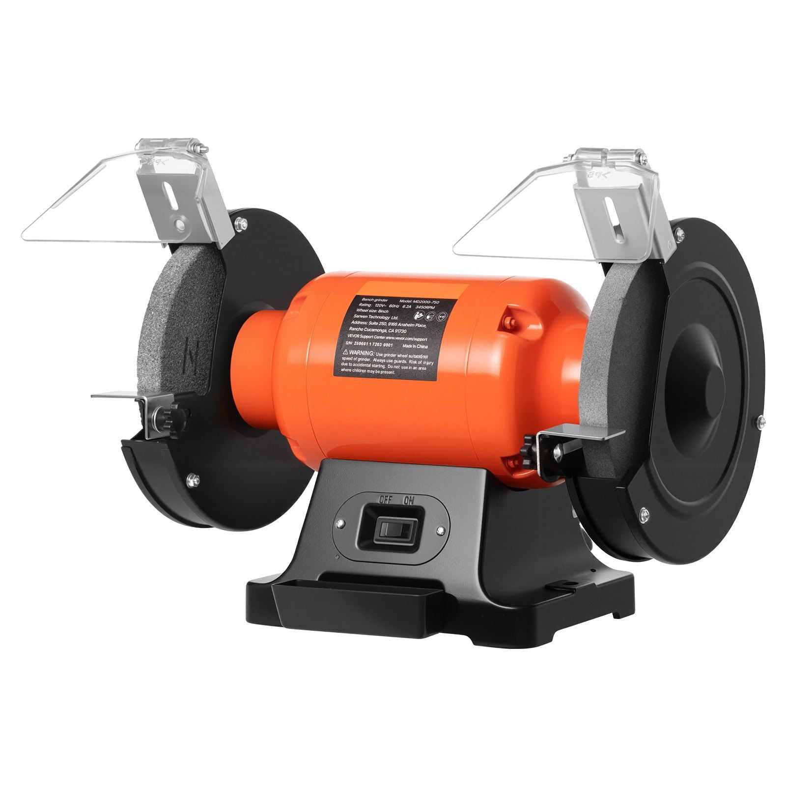 8 Inch Bench Grinder 3450RPM 750W Induction Motor with 36 60 Grit ...