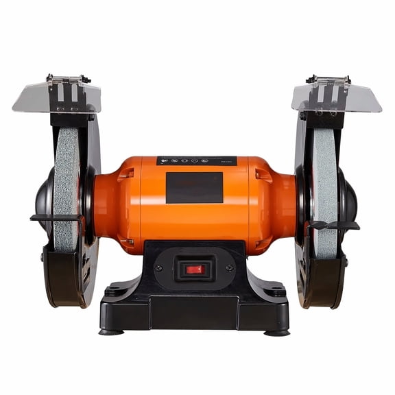 8 Inch Bench Grinder - Single Speed 3580 RPM Grinder with 36/80 Grit Wheels - Metal Sharpening Tool for Grinding, Shaping, Polishing