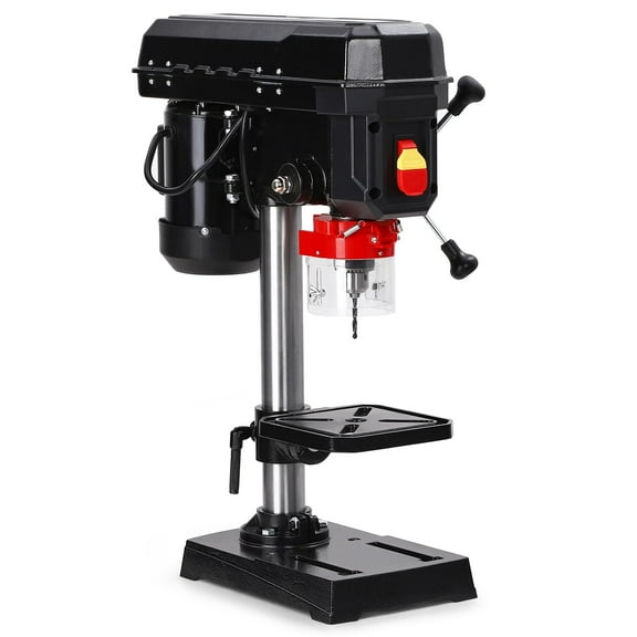 8 Inch Benchtop Drill Press, 2.5Amp Benchtop Drill Machine, 5 Speed Adjustable, Swing Distance 0-45 Tiltling Tabletop Drilling Machine for Wood, Metal