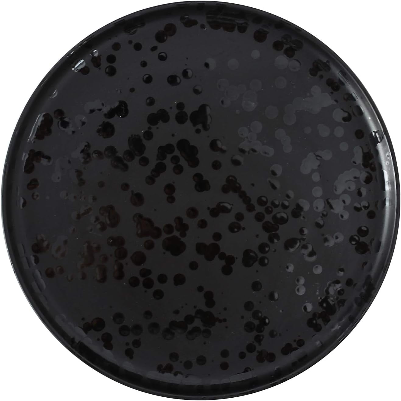 8 Inch Black Dinner Plates Set Ceramic Appetizer Party Salad Dessert Plates Black Stoneware