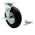 thumbnail image 1 of 8 Inch Black Pneumatic Wheel Swivel Caster with Brake and Bolt Swivel Lock SCC, 1 of 2
