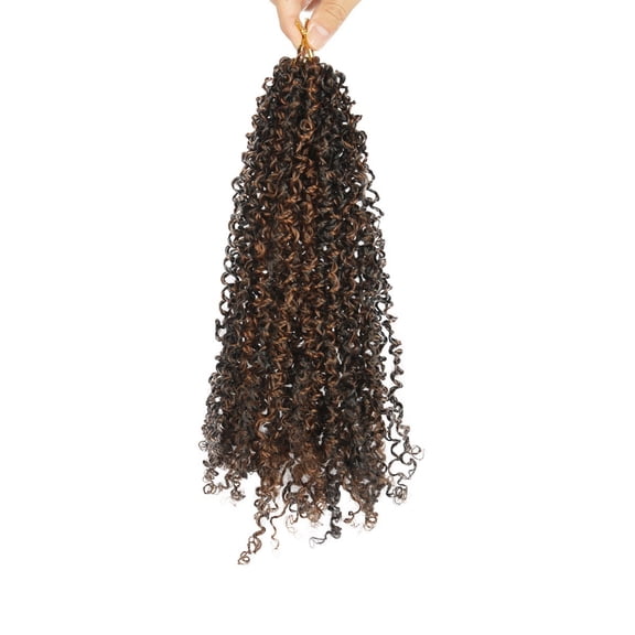 8-Inch Black Short Twisted Braid Crochet Hair Bundle with Natural Curls - 30 Strands for Voluminous Styles
