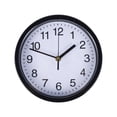 thumbnail image 1 of 8 Inch Black Traditional Quartz Wall Clock for Indoor Kitchen, Office, Bathroom, Living room, Battery Operated, 1 of 7