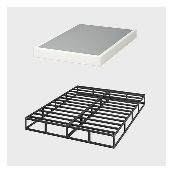 8 Inch Box Spring Only, Heavy Duty Metal Mattress Foundation, Easy Clean Fabric Bed Cover, Non-Slip, Noise Free, Easy Assembly (King (U.S. Standard))