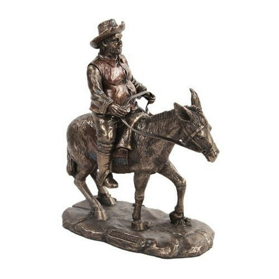 8 Inch Bronze Colored Sancho Panza Riding Donkey Figurine Statue