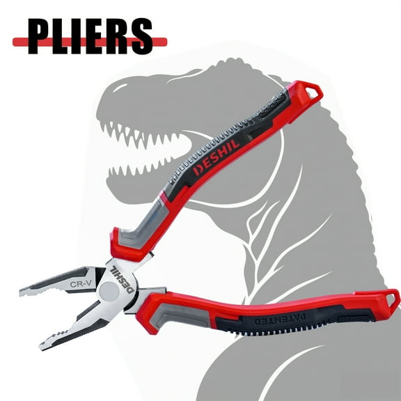 8-Inch CR-V Steel Combination Pliers - Precision Wire Cutters & Screw Notch | Non-Slip Grips for Electrical, Auto & Industrial Use