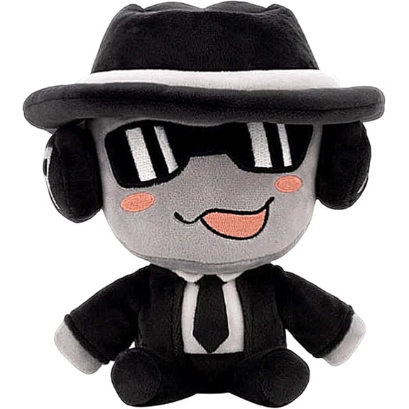 8 Inch Cartoon Game Plush Stuffed Figure Pillow for Room Decor for Video Game Fans (Black)