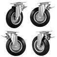 thumbnail image 1 of 8 Inch Caster Wheels, Casters Set of 4, Heavy Duty Casters with Brake,Max Capacity 2468 Lbs, Industrial Swivel Top Plate Casters Wheels for Furniture and Workbench Cart(2 Brake Wheels), 1 of 9