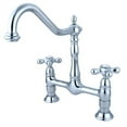 thumbnail image 1 of 8 Inch Center Deck Mount Kitchen Faucet - Polished Chrome, 1 of 1