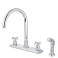 thumbnail image 1 of 8 Inch Center Kitchen Faucet With Side Sprayer - Polished Chrome, 1 of 1