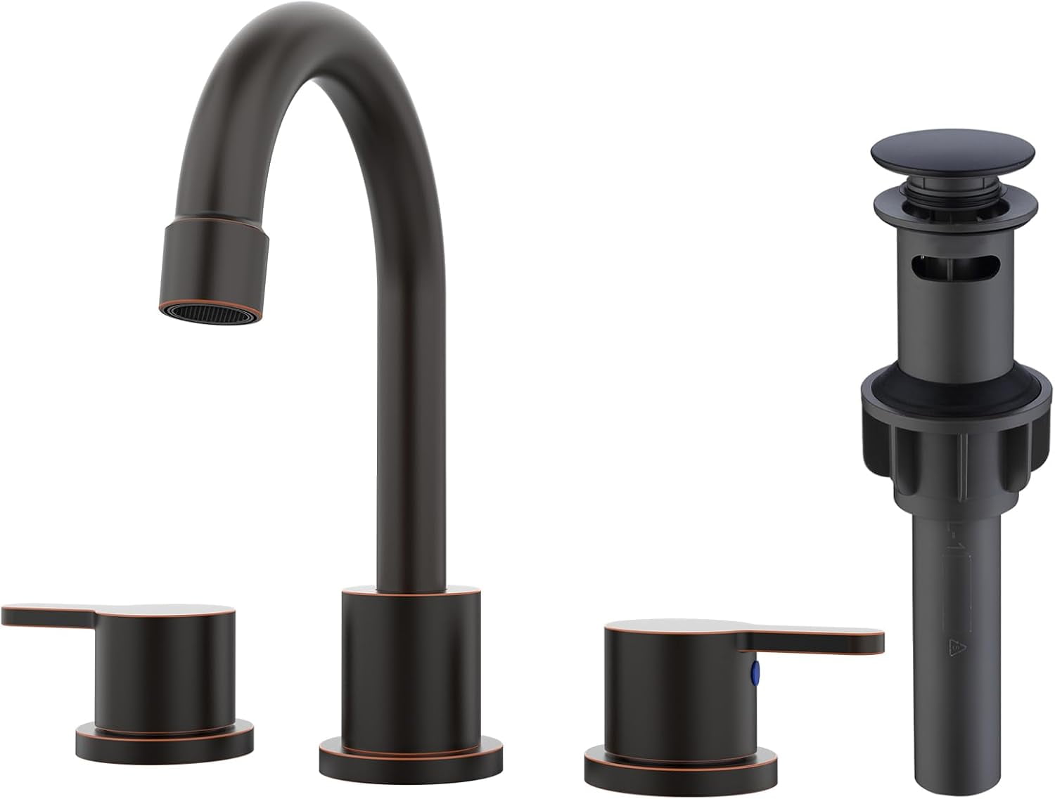 8 Inch Centerset Bathroom Faucet, Dual Handle 360° Swivel Spout, Lead-Free Ceramic Disc Valve, Water Saving 1.2GPM CEC Registered Vanity Faucet with Pop-Up Drain