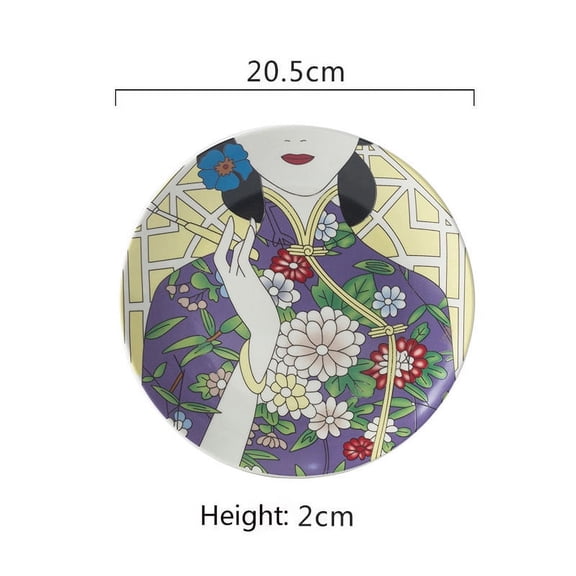 8 Inch Ceramic Plate Ceramic Dinnerware Asian Style Decorative Plates