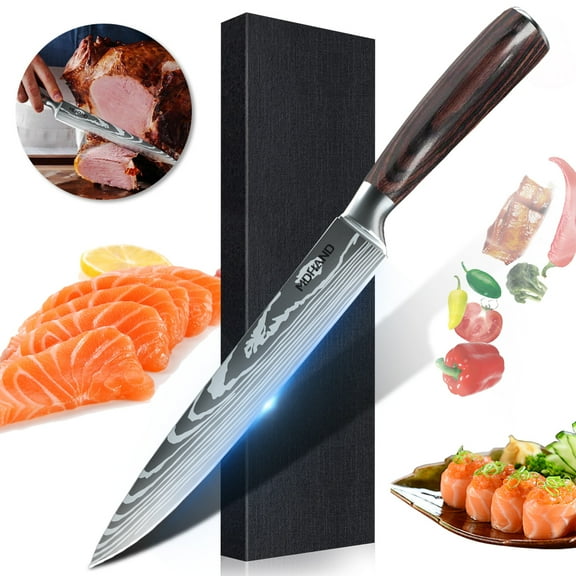 8 Inch Chef's Knife, High Carbon Stainless Steel Sharp Kitchen Knife for Cutting, Chopping, Dicing, Slicing and Mincing with Ergonomic Handle, Gift Box for Home and Restaurant