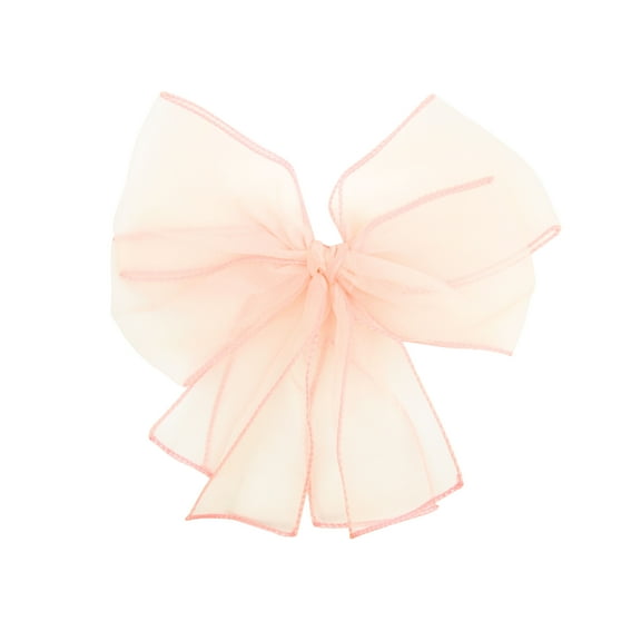 8 Inch Chiffon Hair Bow (Peach)