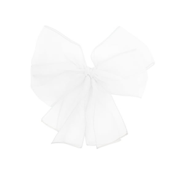 8 Inch Chiffon Hair Bow (White)