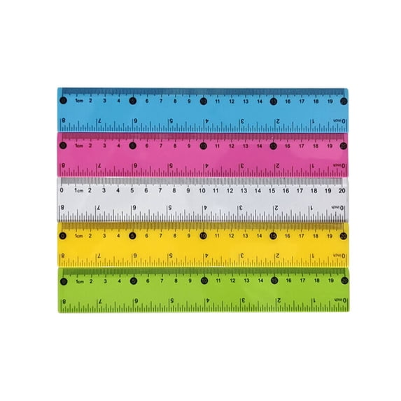 8 Inch Clear Plastic Ruler, 1Pc Color Transparent Measuring Tool,Metric and Inches Ruler,Flexible Drawing Ruler, Straight Edge Ruler, Drafting Supplies for Office Accessories, Random Color