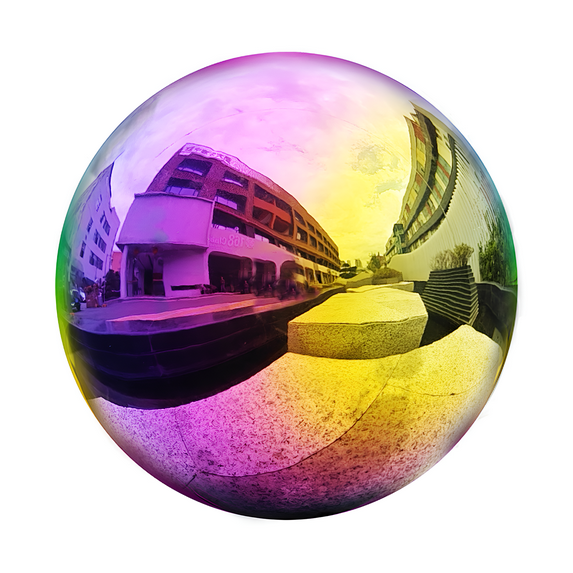 8-Inch Colorful Stainless Steel Gazing Ball – Vibrant Mirror Sphere for Home, Garden, Patio, Outdoor or Indoor Decor