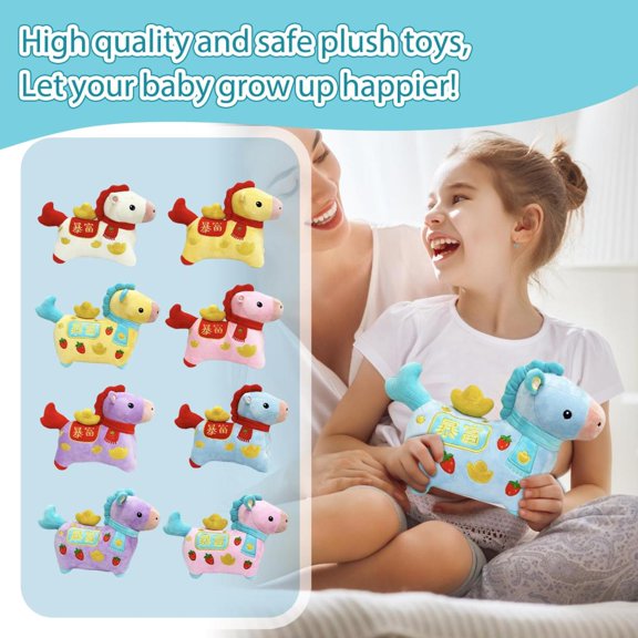 8-Inch Colorful / Vibrant Design Plush Horse Toy, Soft & Durable Stuffed Animal With Adorable Patterns, Perfect For Snuggling, Playtime & Room Decoration, Ideal Gift For Family, Home Use & Festive