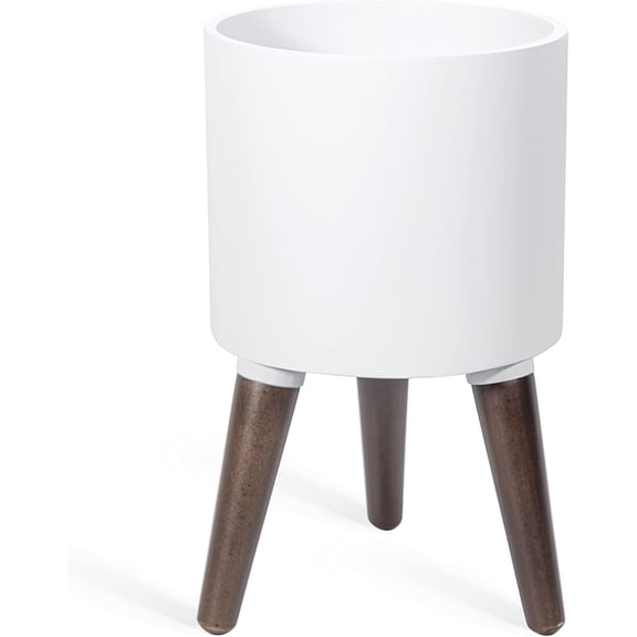8 Inch Compact Planter Pot with Stand, Mid-Century Tall Plant Pot with Legs for Indoor