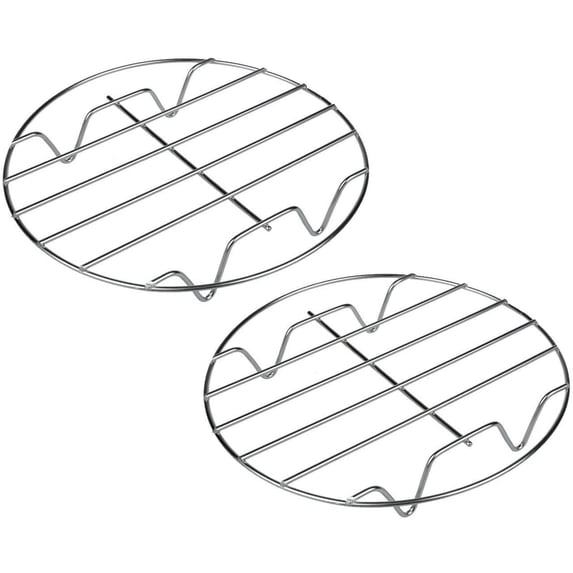 8 Inch Cooking Rack Round 304 Stainless Steel Baking and Cooling Steaming Rack w Stand Cookware for Air Fryer Pressure Cooker Canning 2Pcs