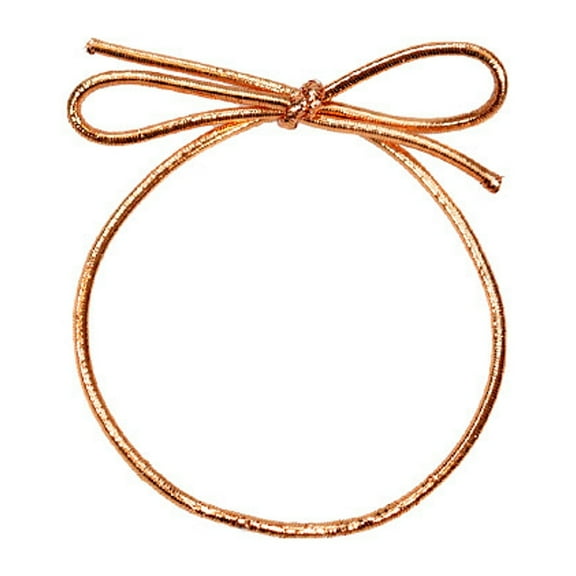 8 Inch Copper Metallic Stretch Loops With Bow - 50 Pack