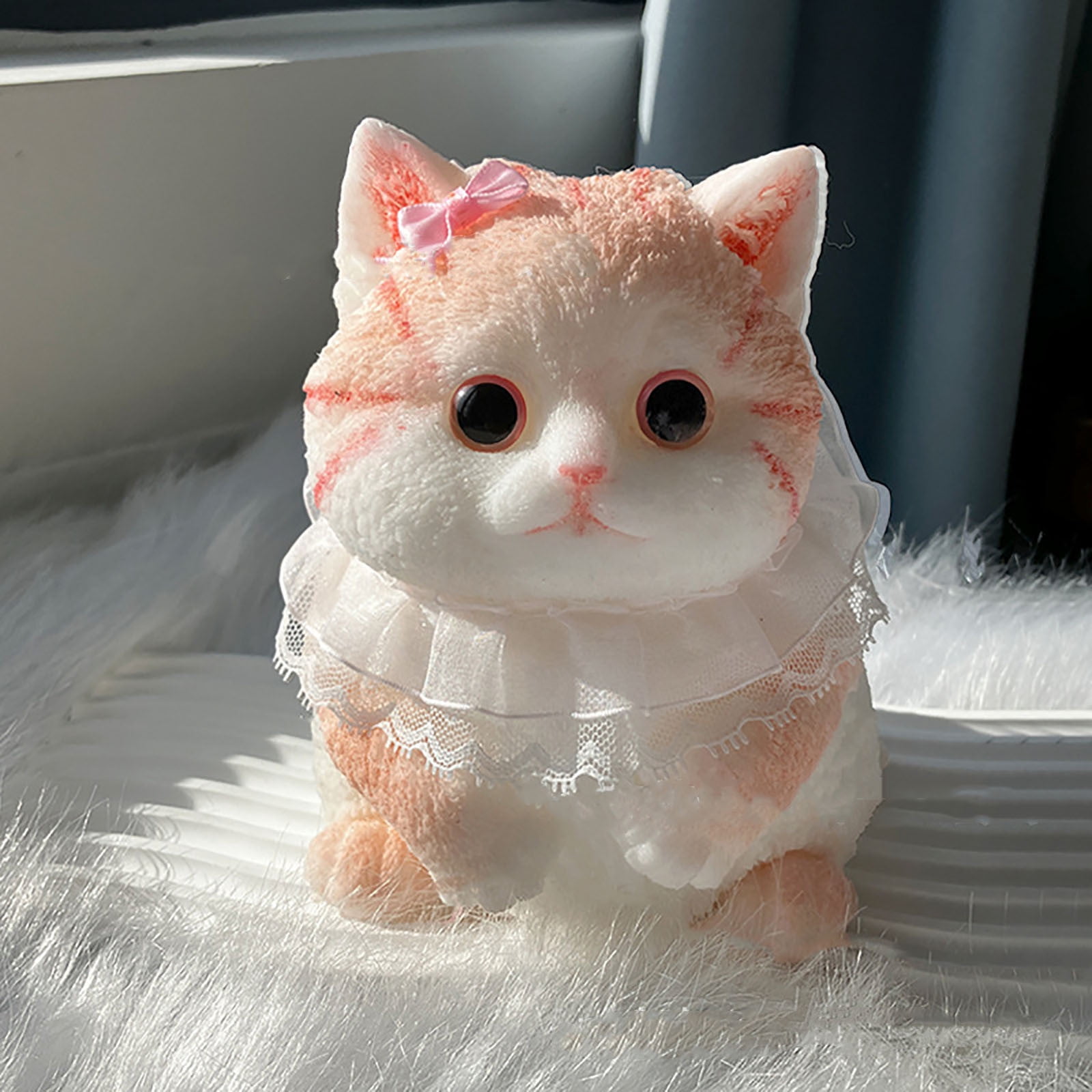 8 Inch Cute Cat Squishing Stress Ball Kawaii Soft Squeeze Toy DIY Stress Relief Fidget Toy for Adults Kids Anxiety Relief Home Office Decor,B