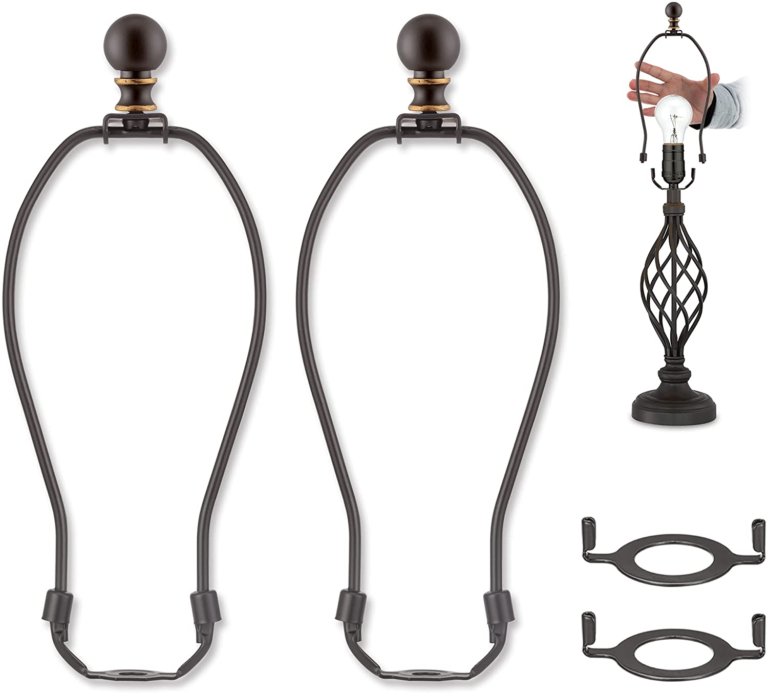 8 Inch Detachable Lamp Shade Harp Holder for Table and Floor Lamps, 2