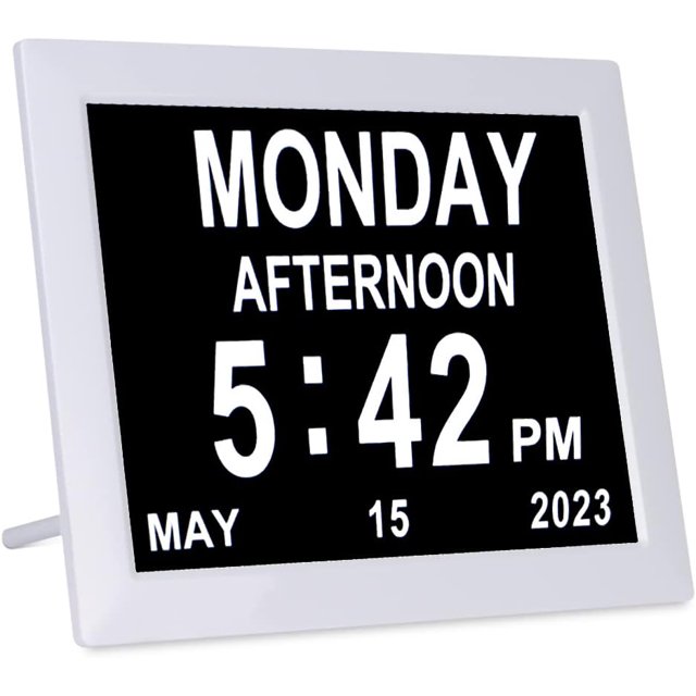 8 Inch Digital Day Dementia Clock For Seniors,Alzheimers Medication Reminders Calendar Clock