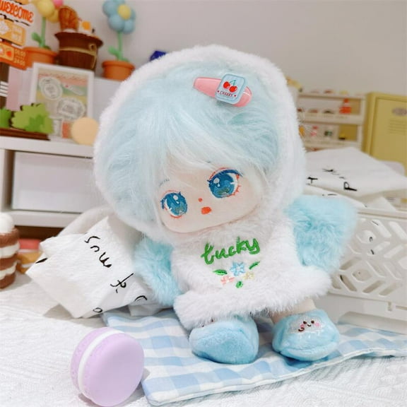 8 Inch Doll Hoodie & Glasses Set – Cute Mini Sweatshirt Outfit, Soft Cotton Dress Up Clothes for Blythe, Mini Plush Toys,C