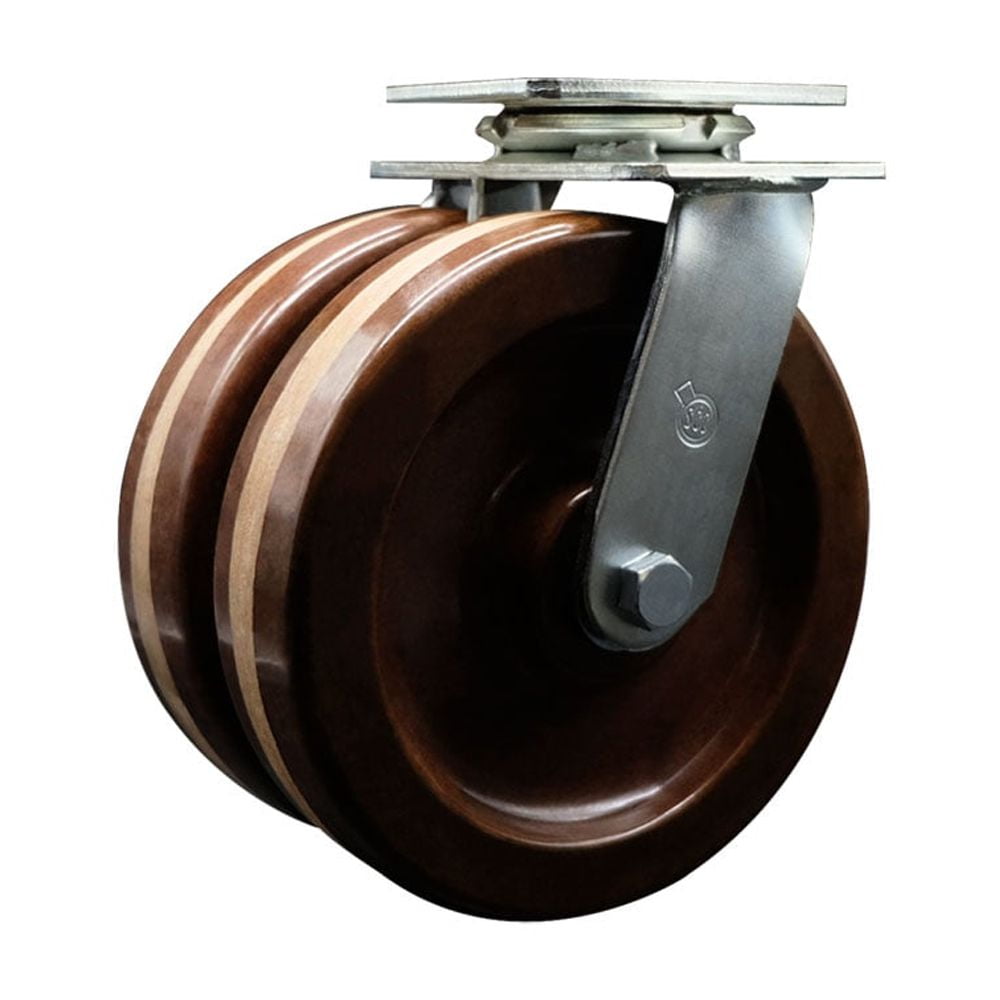 8 Inch Dual High Temp Phenolic Wheels Swivel Caster with Roller Bearing SCC