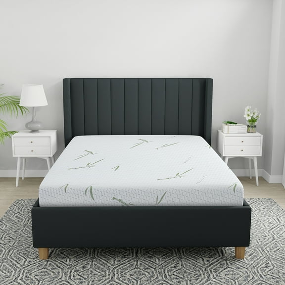 8-Inch Dual Layer Memory Foam Mattress with Bamboo Infused Cover - Queen