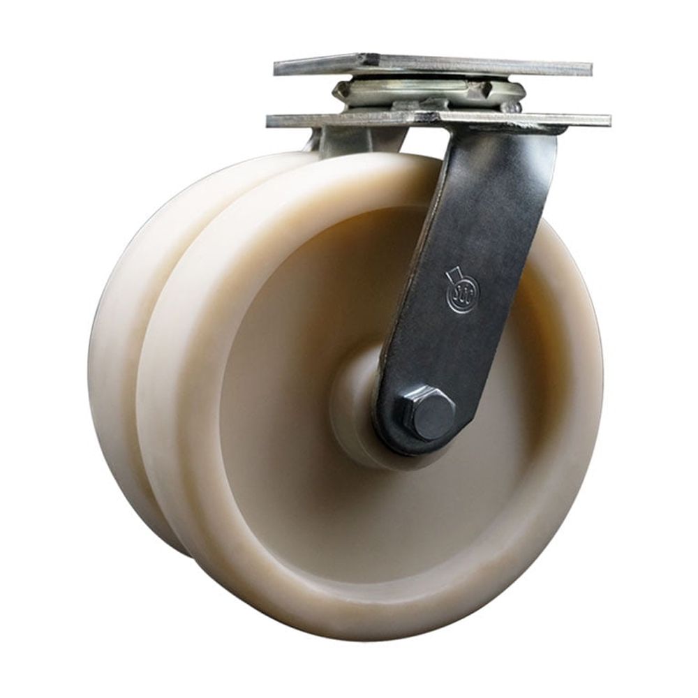 8 Inch Dual Nylon Wheels Swivel Caster with Ball Bearing Service Caster Brand