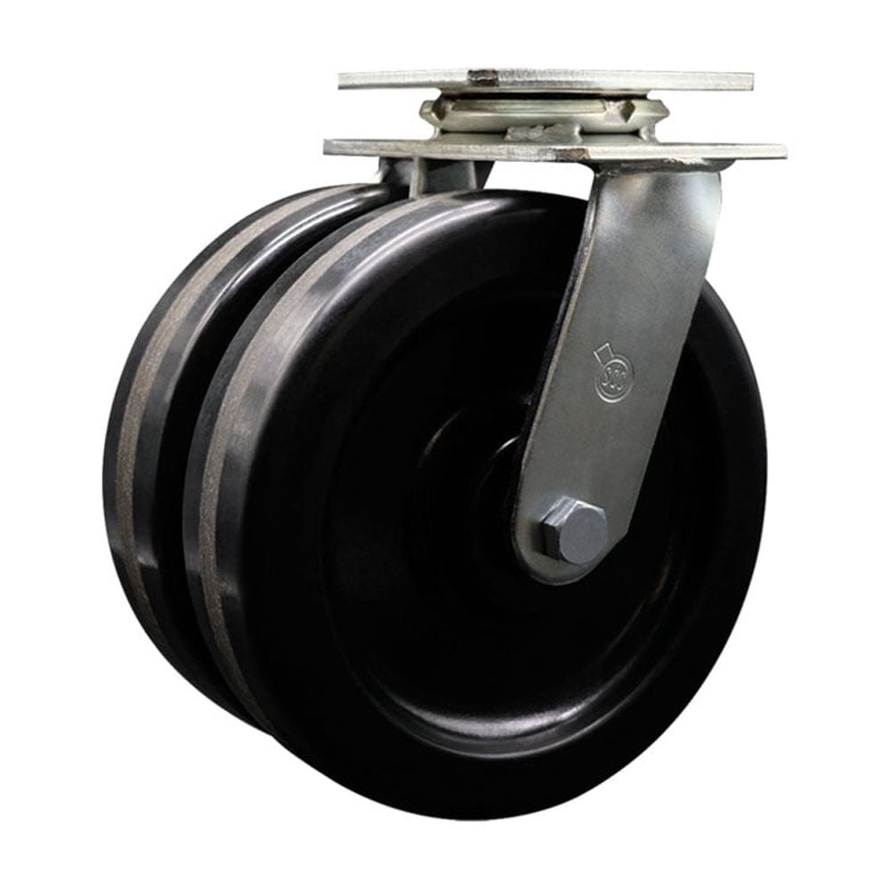 8 Inch Dual Phenolic Wheels Swivel Caster with Roller Bearing Service Caster