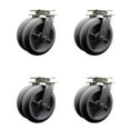 thumbnail image 1 of 8 Inch Dual Thermoplastic Rubber Wheels Swivel Caster Set with Ball Bearings SCC, 1 of 2