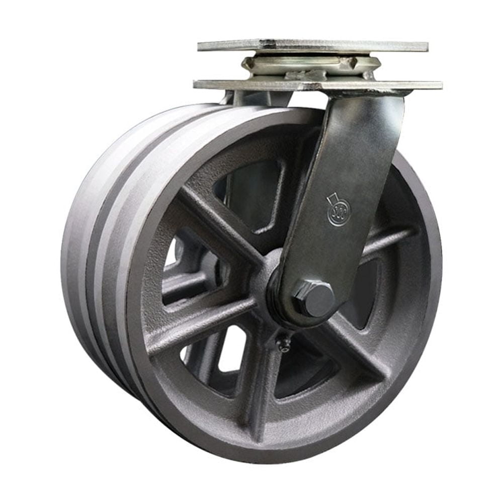 8 Inch Dual V Groove Semi Steel Wheels Swivel Caster with Ball Bearing SCC